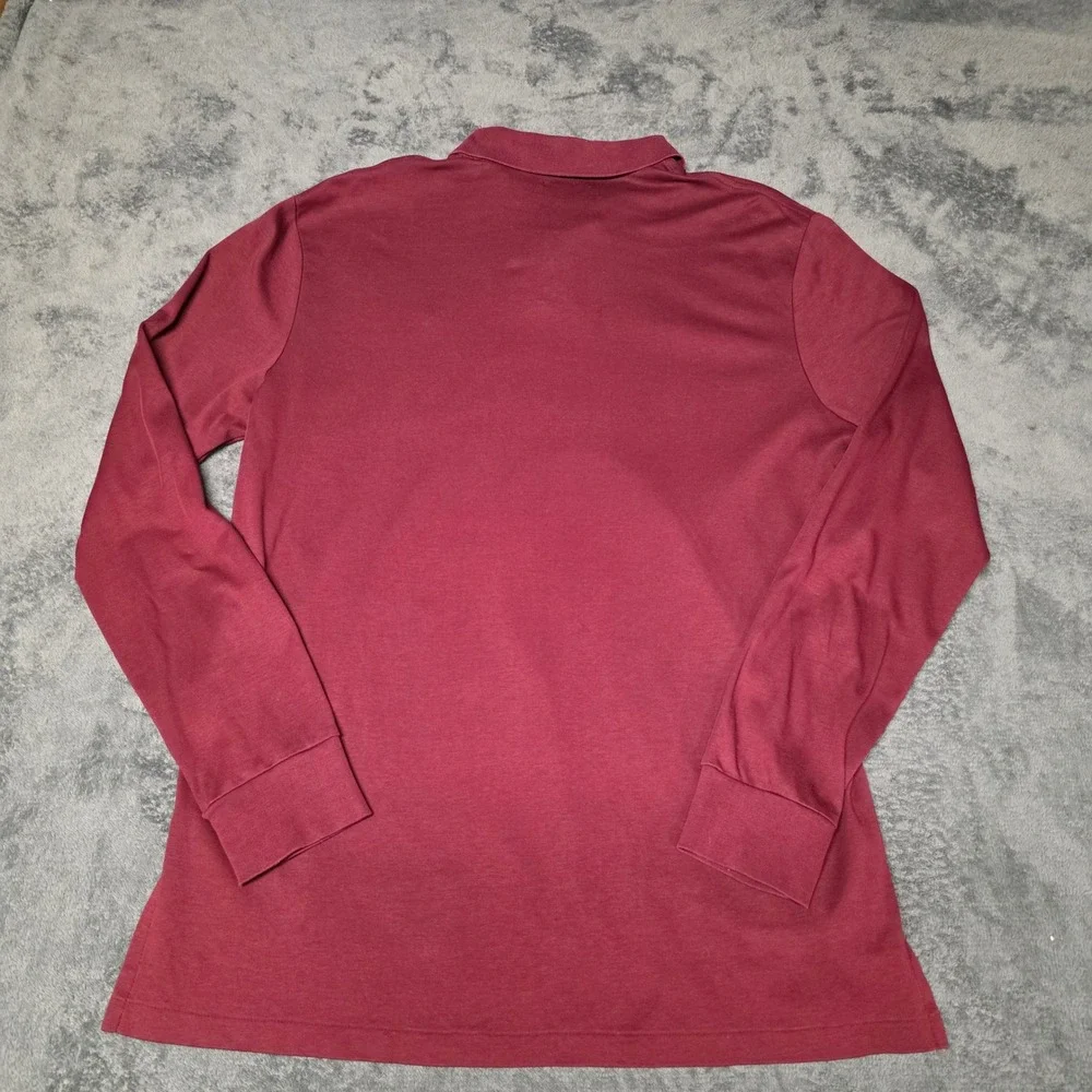 Polo Ralph Lauren Polo Shirt Mens L Pima Soft Touch LongSleeve Burgundy Classic